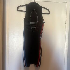 Adidas Black Dress with Multicolor Stripes